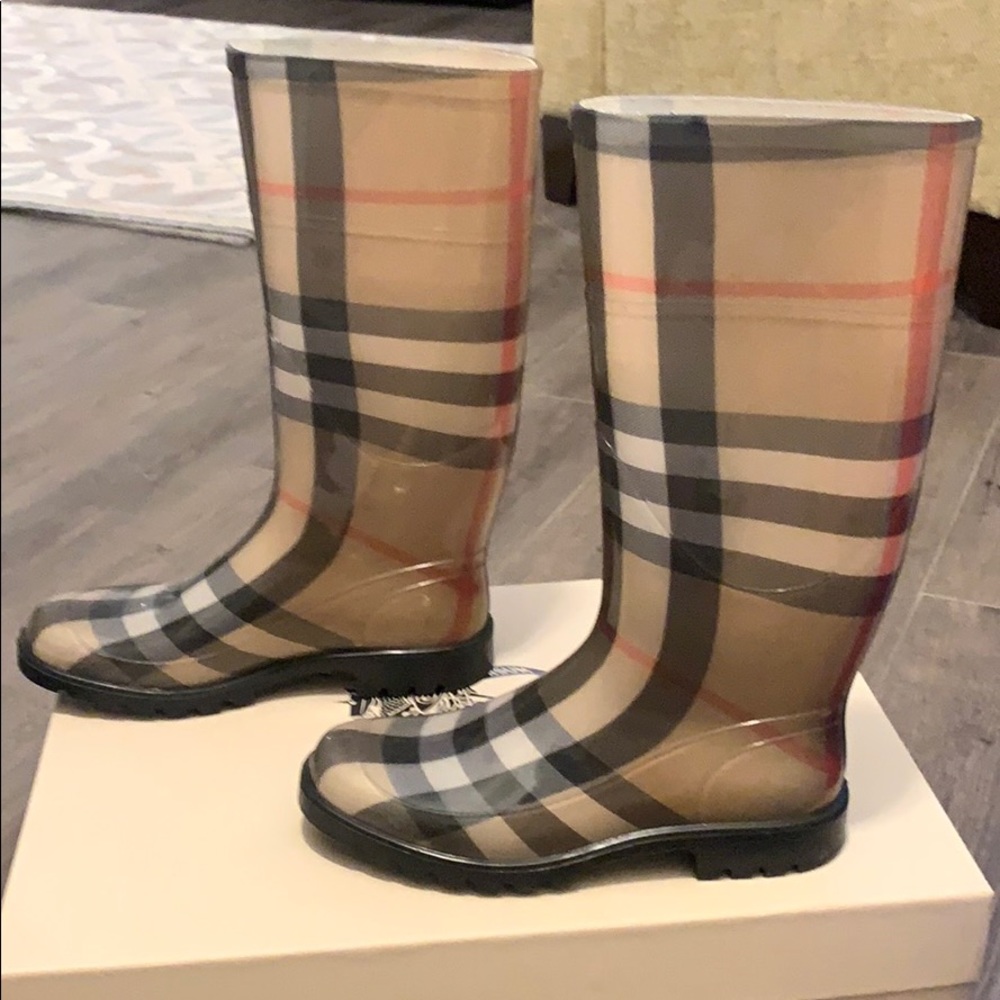 Burberry rain boots